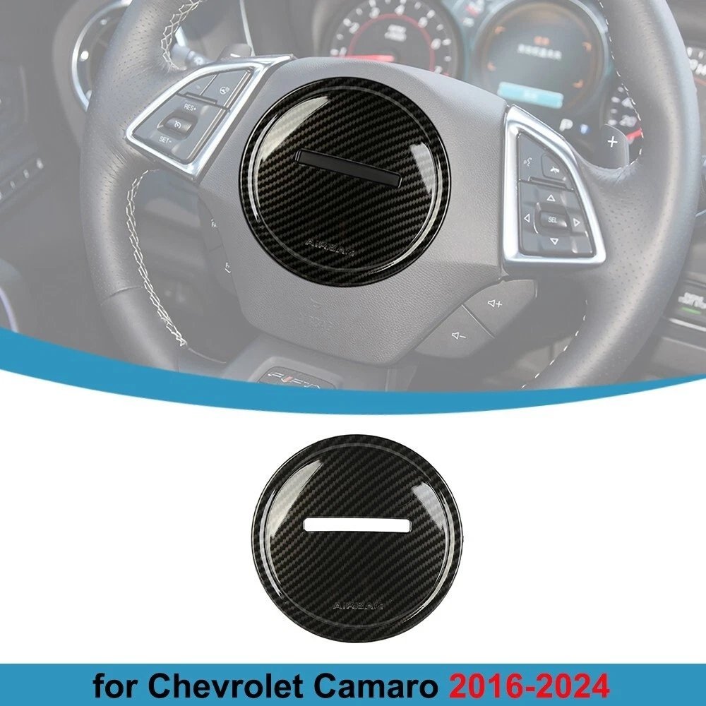 2016 – 24 Camaro Hydro-Dipped Carbon Fiber Full Center Steering Cover - Image 7