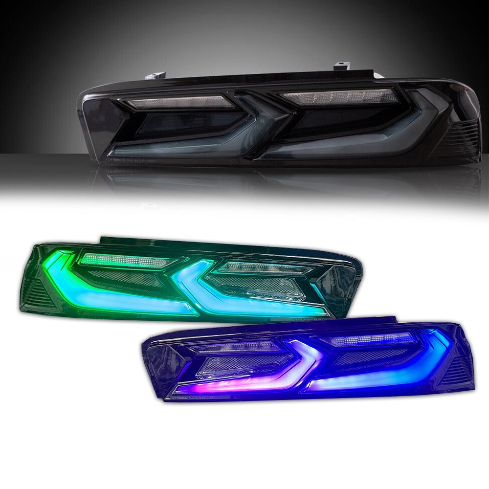 2016 – 18 Camaro Smoked RGB Flow C8 Style Rear Tail Lights