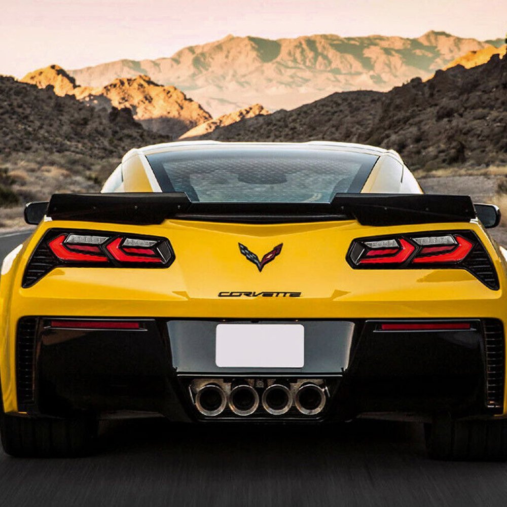2014-19 C7 Corvette C8 Style RGB Flow Sequential Smoked LED Rear Tail Lights - Image 7