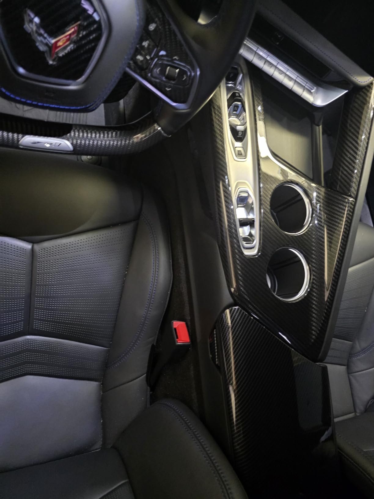 2026+ C8 Corvette Carbon Fiber Center Console Trim Cover Kit - Image 5