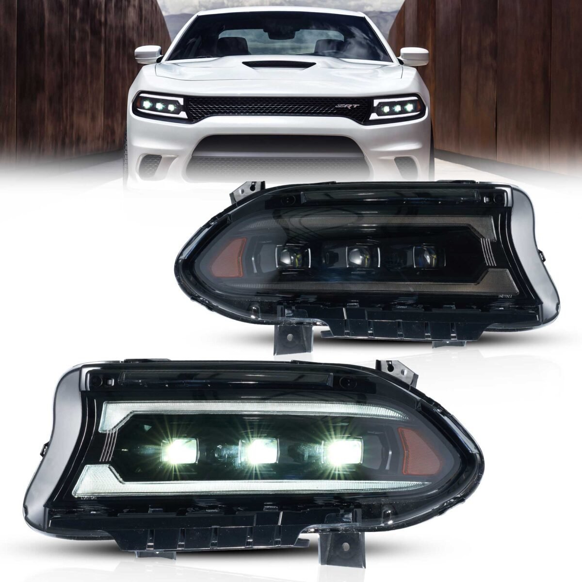 2015 – 24 Dodge Charger Triple Beam DRL Headlights