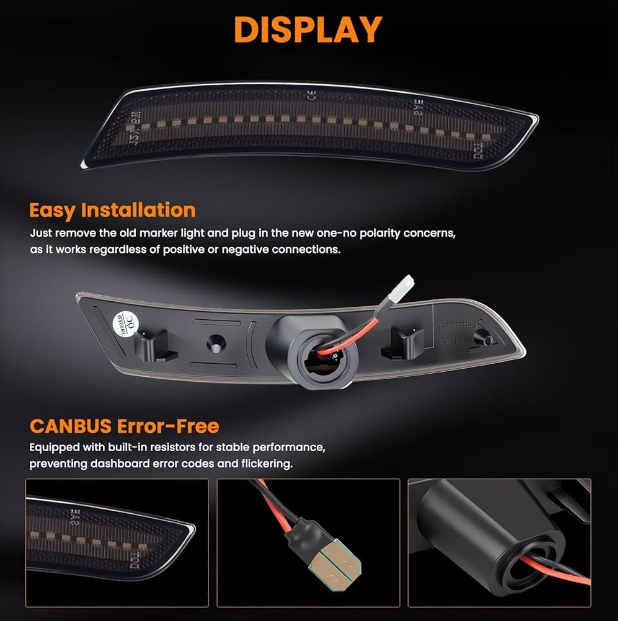 2016 – 24 Camaro Smoked RGB LED Side Markers - Image 5