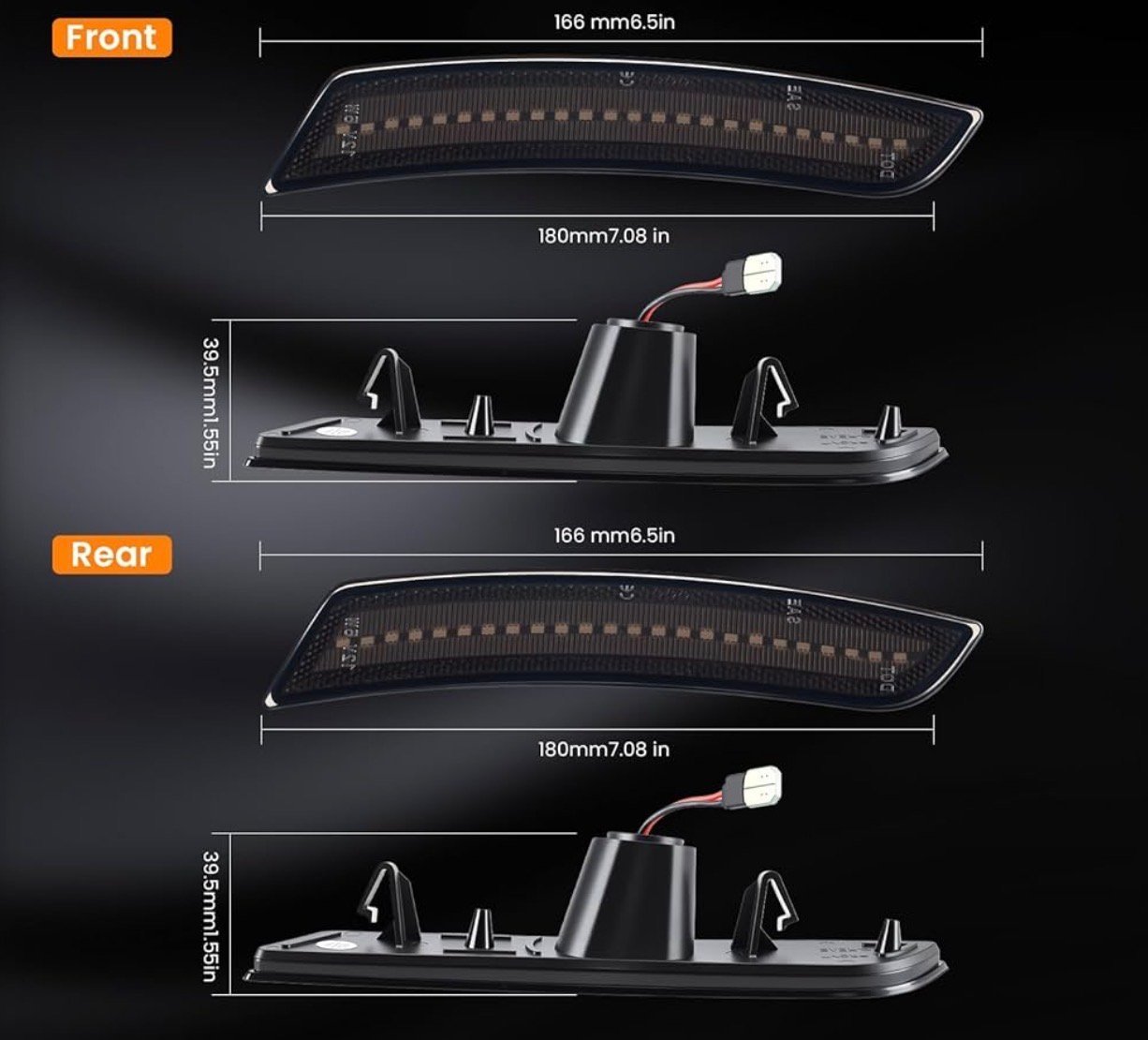 2016 – 24 Camaro Smoked RGB LED Side Markers - Image 6