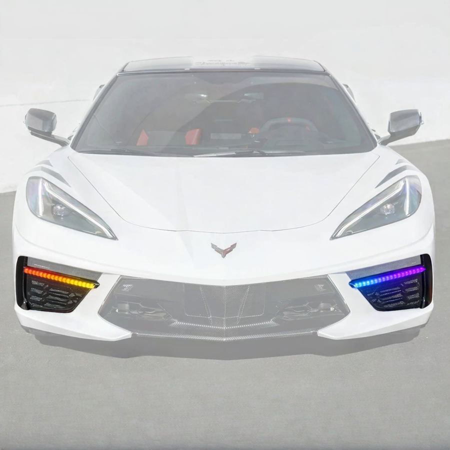 C8 Corvette Stingray RGB Flow LED DRL Grille Bezels