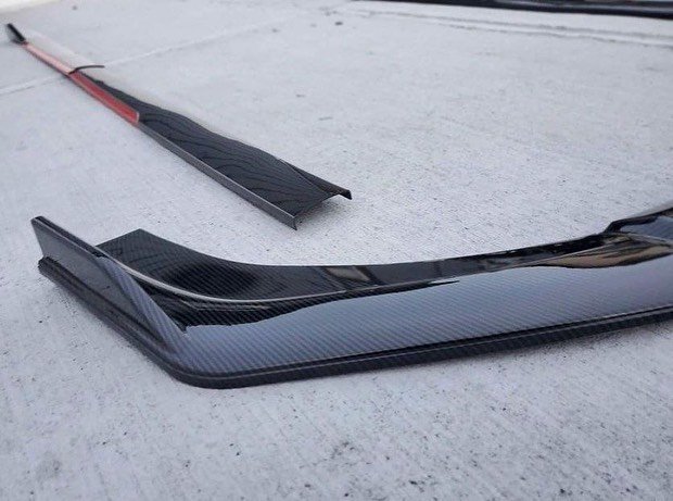 Universal red body kit Bumper lip splitter