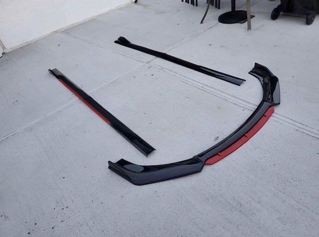 Universal red body kit Bumper lip splitter - Image 3